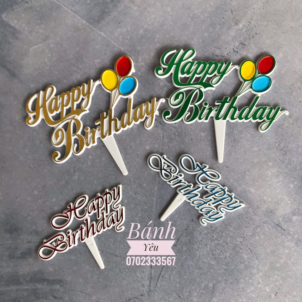 Que cắm nhựa Happy Birthday mini |SK21